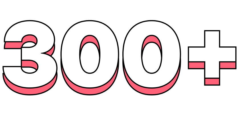 300+